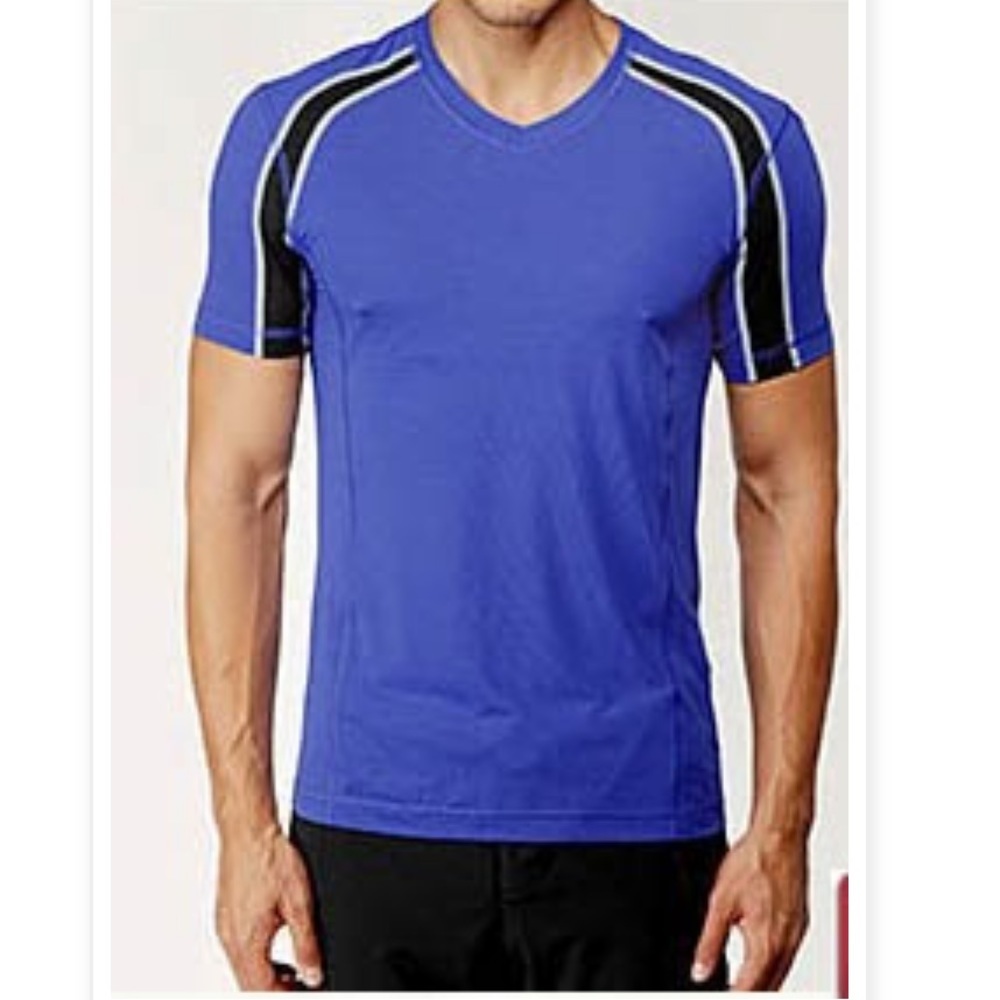 LULULEMON Mens Cobalt Blue Vent Tech V neck short sleeve SHIRT S